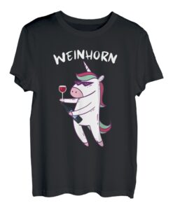 Weinhorn Einhorn Wein Weinliebhaber Riesling Sekt Geschenk T-Shirt