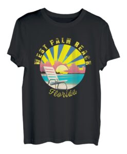 West Palm Beach Retro Sonnenuntergang & Strandurlaub T-Shirt