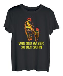 Wie der Vater so der Sohn Feuerwehr Papa Sohn Partnerlook T-Shirt