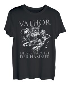 Wikinger Vater Vathor Dieser Papa ist der Hammer Spruch T-Shirt