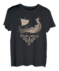 Wikingerschiff Wikinger Walhalla Skandinavien Rabe Geschenk T-Shirt
