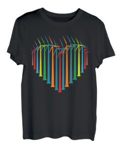 Windturbine in Herzform, erneuerbare Energie T-Shirt