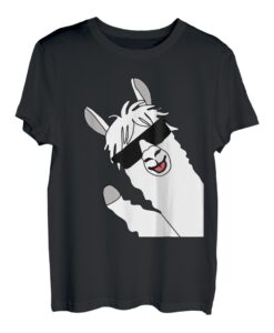 Winkendes Alpaka Comic Lama in weiß mit witzige Sonnenbrille T-Shirt