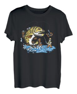 Witzige Forelle Kunst angeln Grafik für Herren Damen Kinder T-Shirt