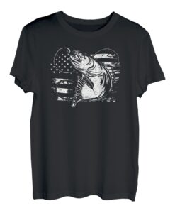 Witzige Forelle mit amerikanische Flagge Aquaristik Freunde T-Shirt