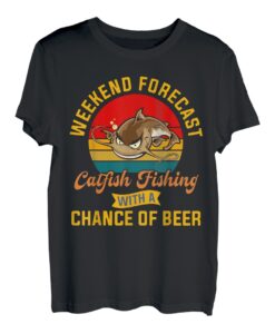 Wochenendvorhersage Wallerangeln mit einer Chance von Bier T-Shirt