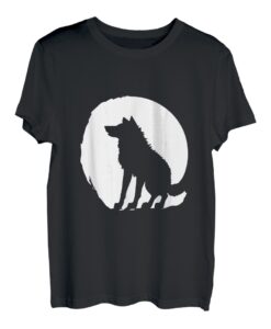 Wolf und Mond Silhouette Wölfe Spruch T-Shirt