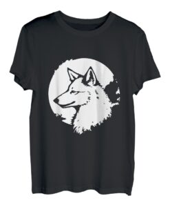 Wolf und Mond Silhouette Wölfe Spruch T-Shirt