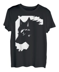 Wolf und Mond Silhouette Wölfe Spruch T-Shirt