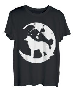 Wolf und Mond Silhouette Wölfe Spruch T-Shirt