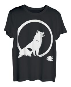 Wolf und Mond Silhouette Wölfe Spruch T-Shirt