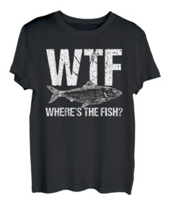 WTF Where's The Fish Lustiger Angelhumor-Kleidung T-Shirt