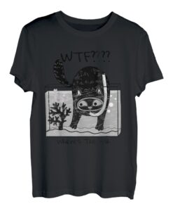 WTF Where's The Fish Shirt Lustiges Angeln Angler Herren Damen T-Shirt