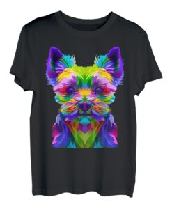 Yorkshire Terrier buntes Pop Art Porträt für Hundebesitzer T-Shirt