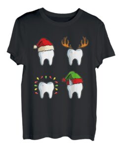 Zahn Santa Rentier Elf Weihnachten Pyjama Cool X-Mas Zahnarzt T-Shirt