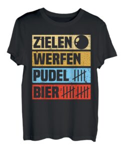 Zielen werfen Pudel Bier Kegeln Kegler Sportkegler Kegel T-Shirt