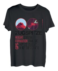 Zugspitze Topographie und GPS Koordinaten T-Shirt