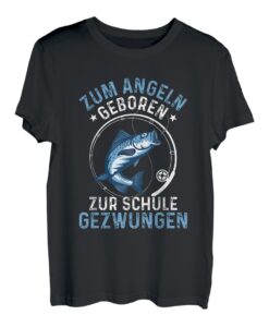 Zum Angeln geboren zur Schule gezwungen, Angler Junge T-Shirt